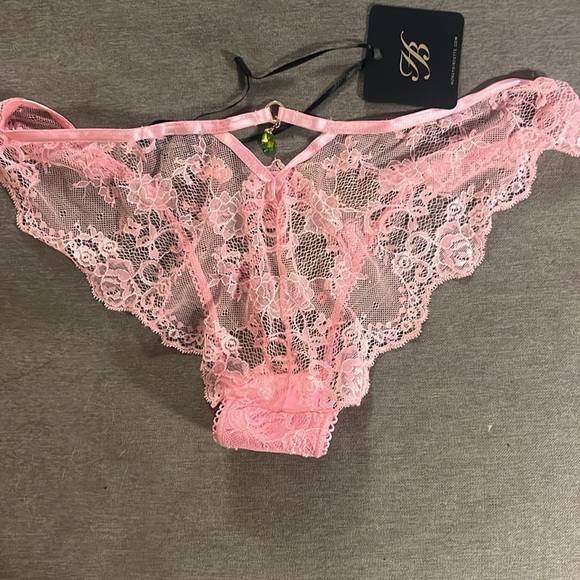 Honey Birdette Lacey Pink and Green Panty Brief Whitney collection - Picture 3 of 3